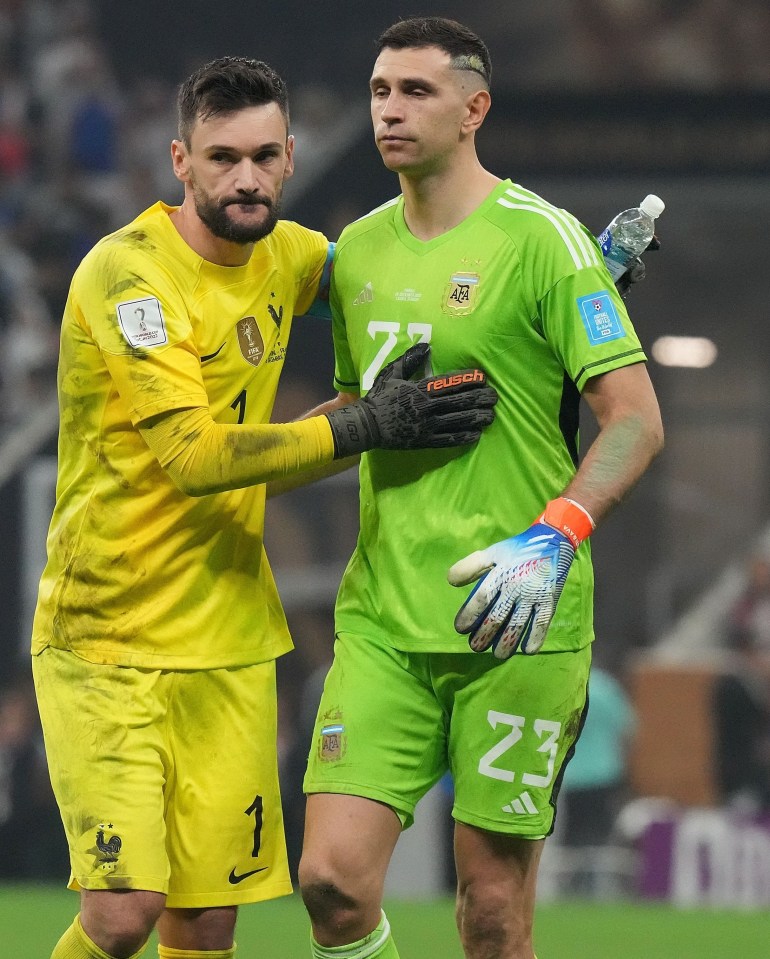 Two weeks earlier Martinez was consoling Lloris after Argentina won the World Cup final against France following a shootout