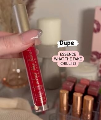 She recommends her followers swap the Fenty Beauty Gloss for the Essence