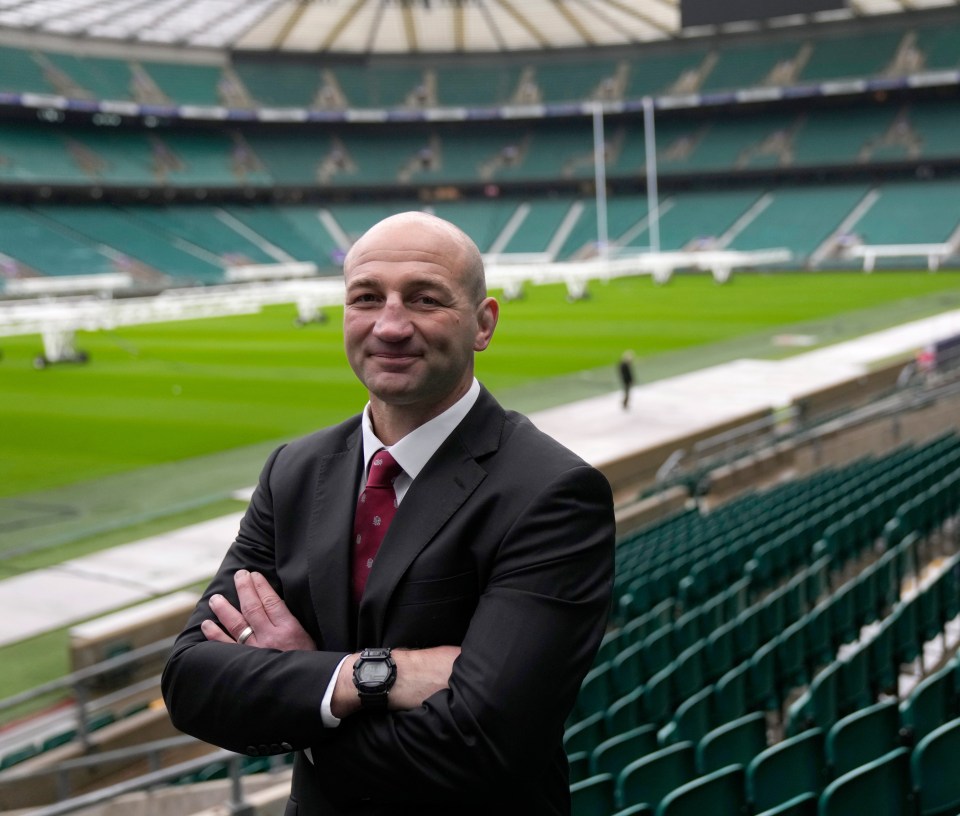 The new England Rugby Union coach Steve Borthwick poses for the photographers during a photocall at Twickenham Stadium in London, Monday, December 19, 2022.