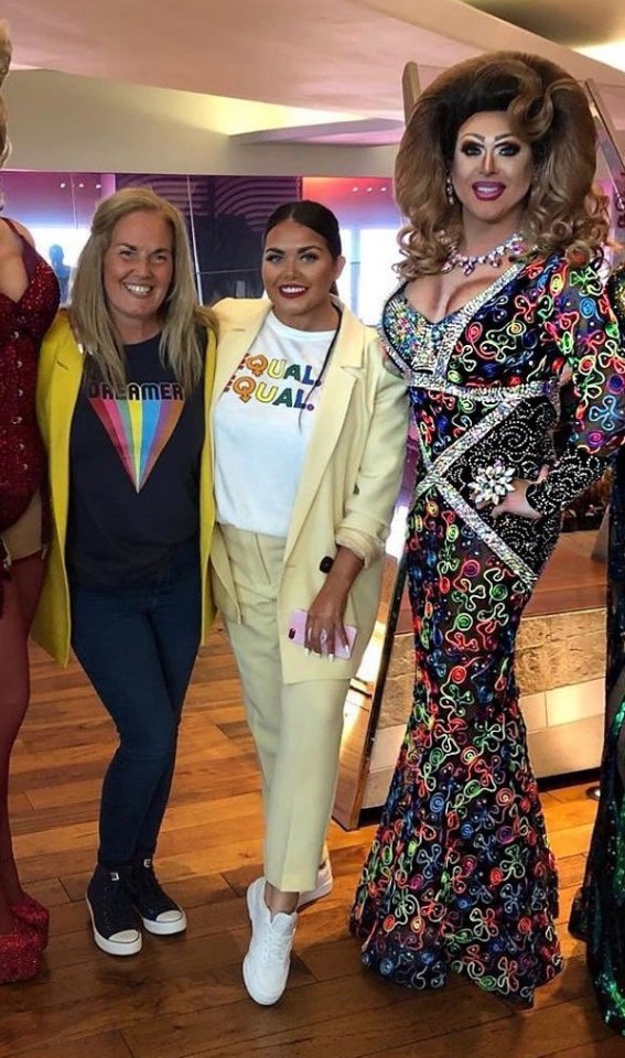 Scarlett with mum Betty and best friend, drag artist Emma Royd