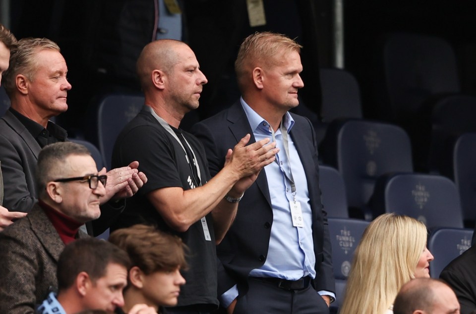 Alf Inge Haaland watched on as his son scored a hat-trick against United in October