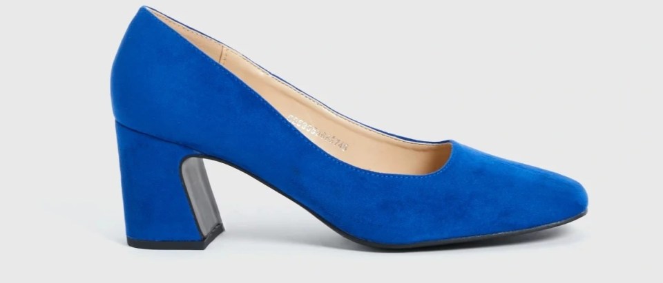 Blue block heels, £22