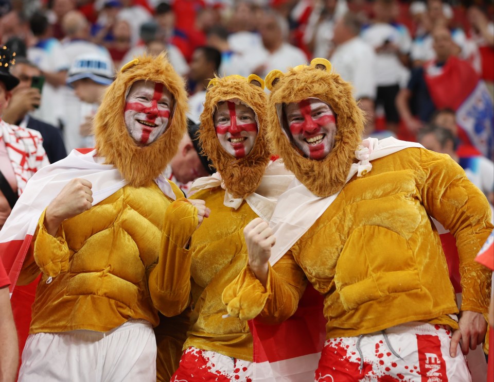 England fans continue to support the Three Lions in large numbers