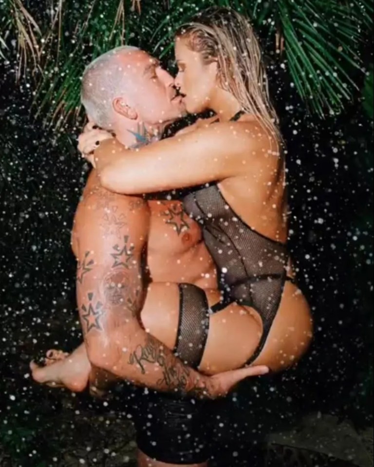 VanZant shared a steamy kiss with husband Austin Vanderford