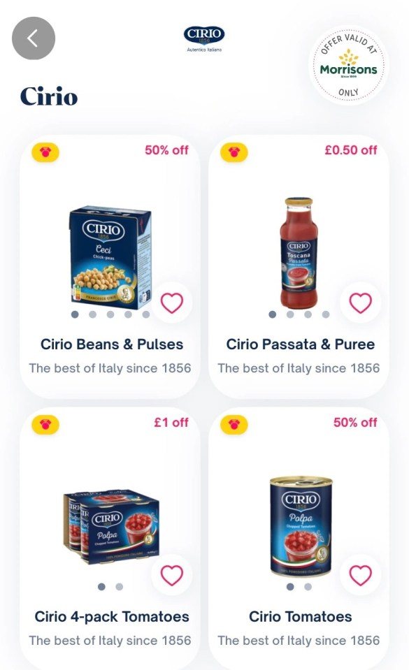 The app offers discounts or free items from the biggest supermarkets in the UK, including Tesco, Sainsbury's, Asda and Morrisons