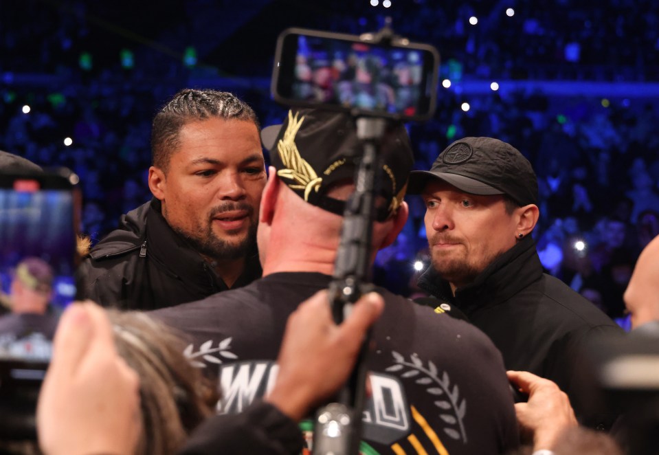 Joe Joyce, Tyson Fury and Oleksandr Usyk facing off