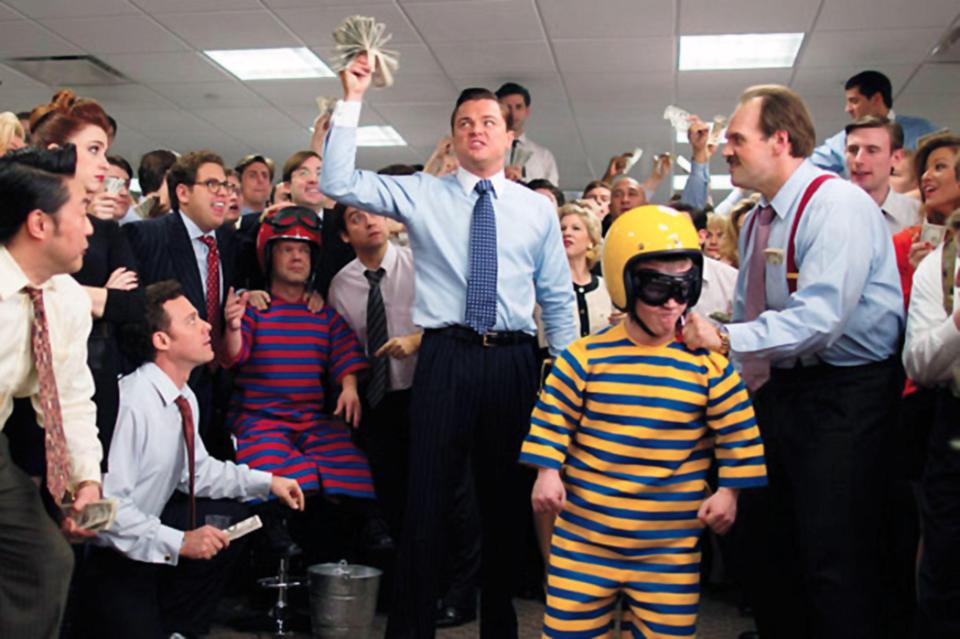 A scene from the the 2013 hit The Wolf of Wall Street, which is based on Jordan Belfort