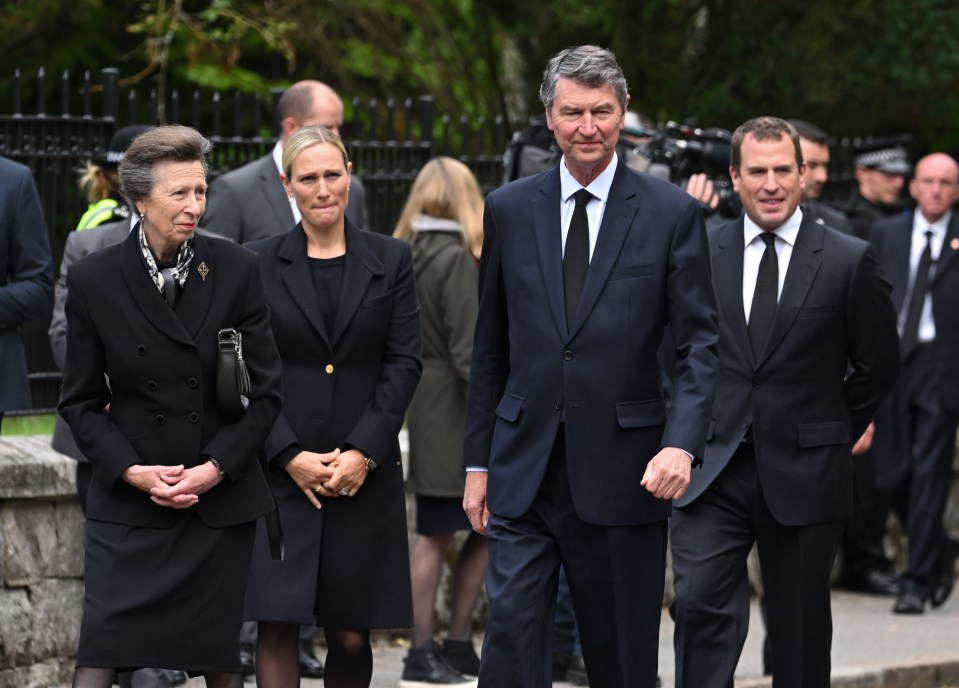 Anne, Princess Royal, Zara Tindall, Timothy Laurence and Peter Phillips