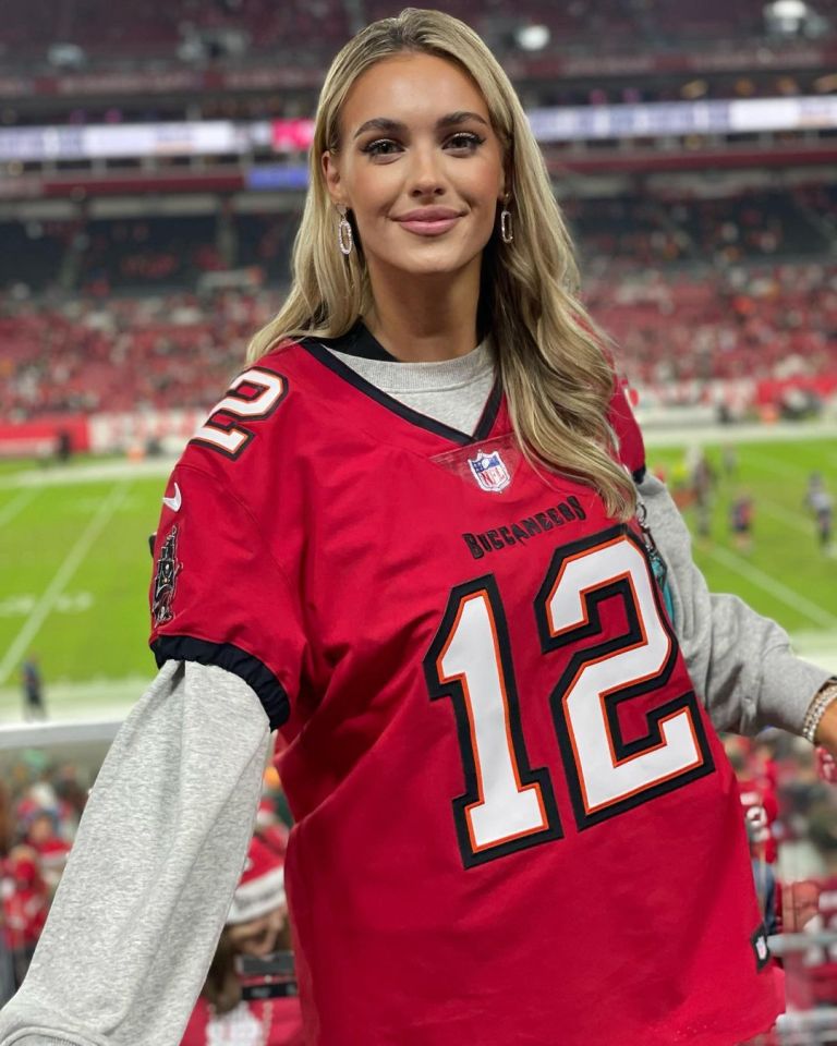 Veronika Rajek at a Tampa Bay Buccaneers game last month