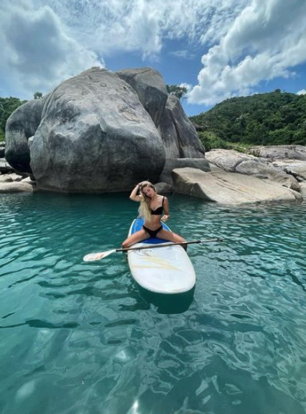 It included a stunning snap of her on a paddleboard