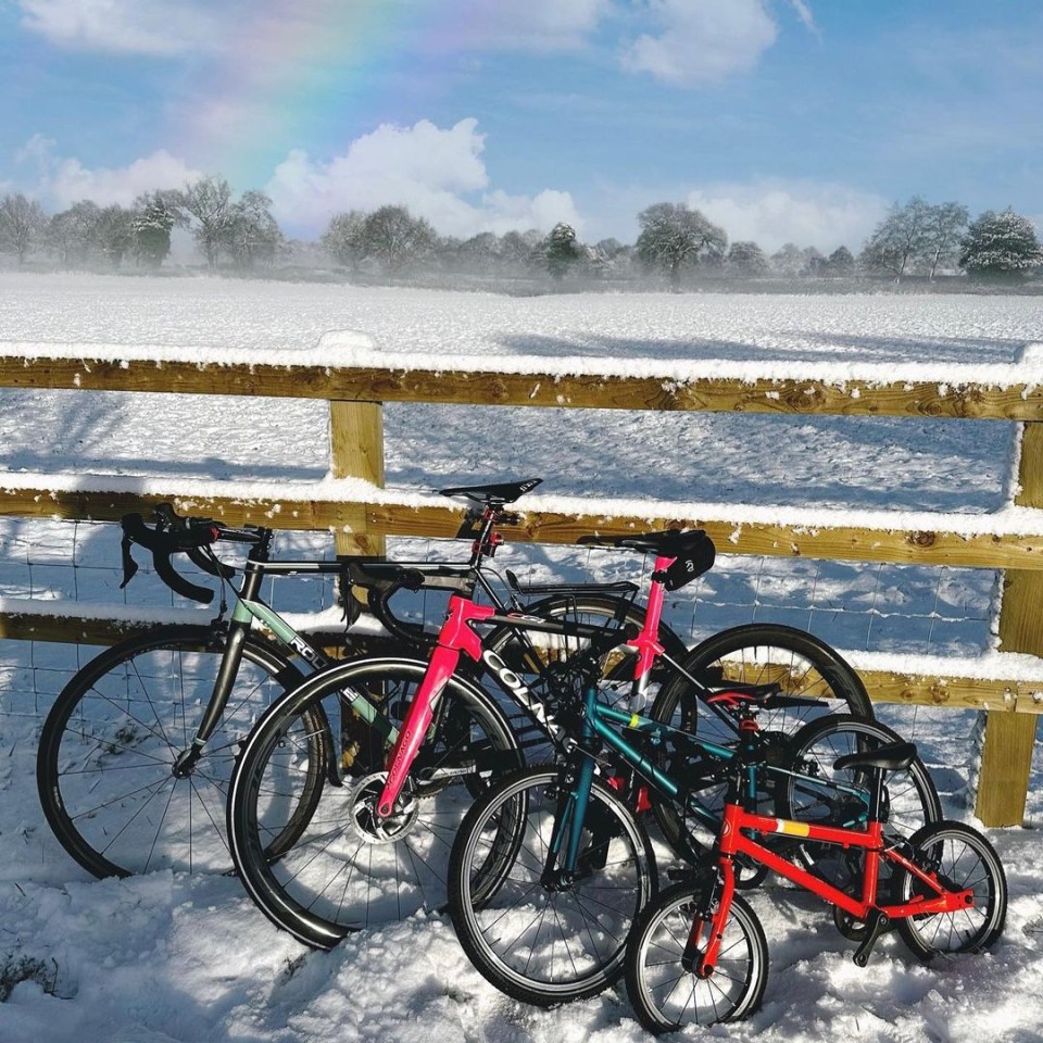 Kenny posted a picture of four bicycles to her Instagram account