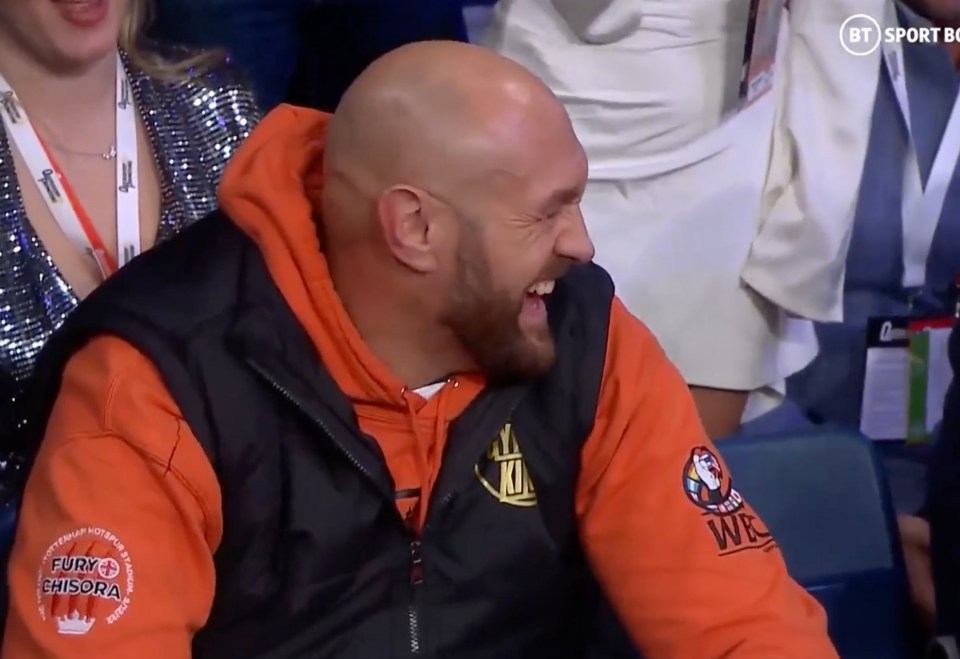 Tyson Fury sat ringside at Wembley Arena