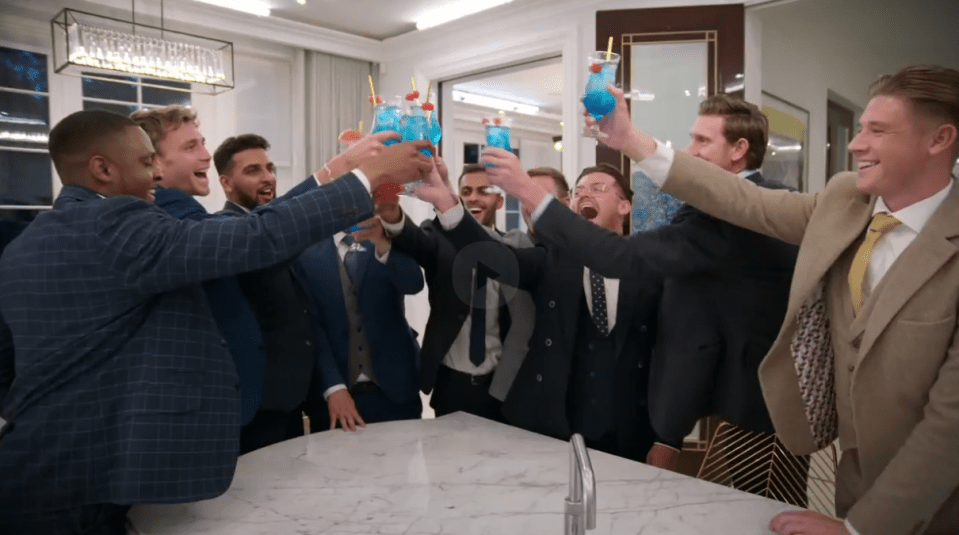 The boys toasted their success with cocktails