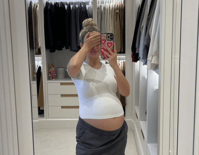 The Love Island star showed fans her growing bump today