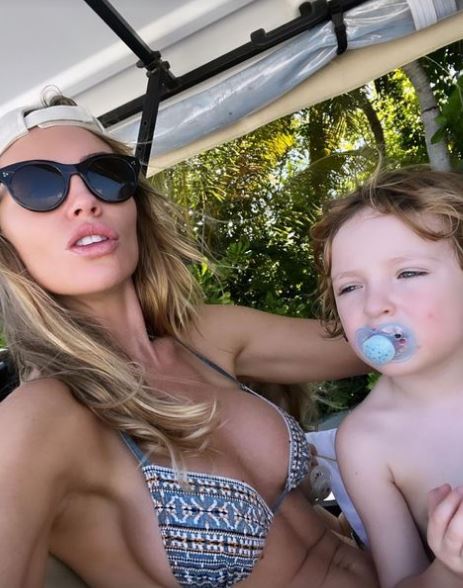 Abbey Clancy has been mum-shamed for giving her youngest son a dummy