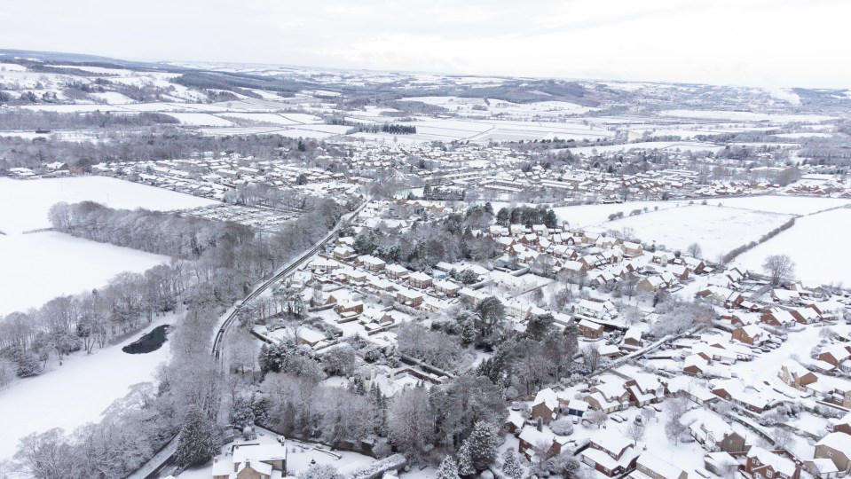 Corbridge in Northumberland was totally covered in the white stuff this morning