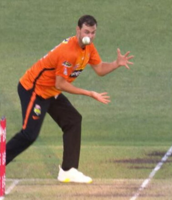 Matt Kelly took a nasty blow to the face from a cricket ball in the Big Bash