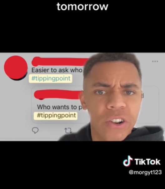 The contestant read out a series of hateful tweets from Tipping Point viewers in the TikTok video