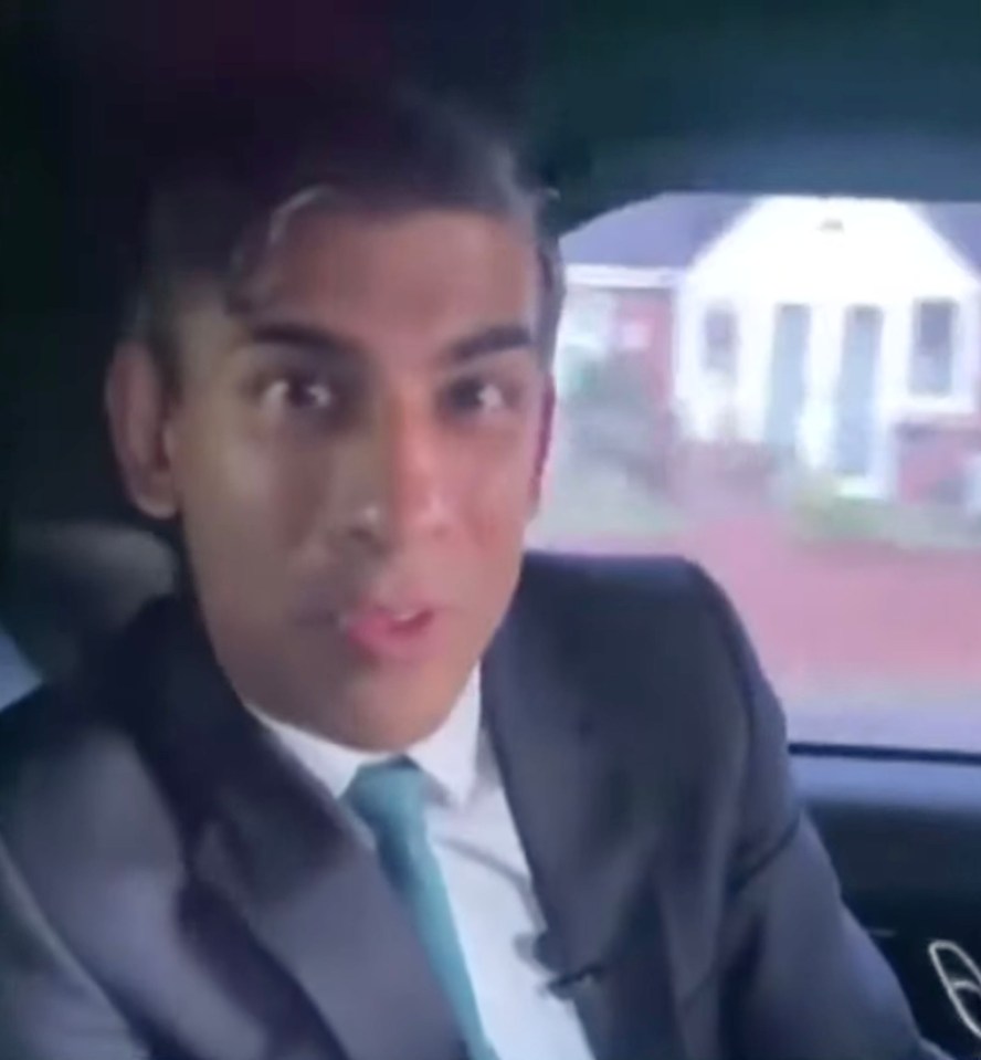 Rishi Sunak without a seatbelt yesterday