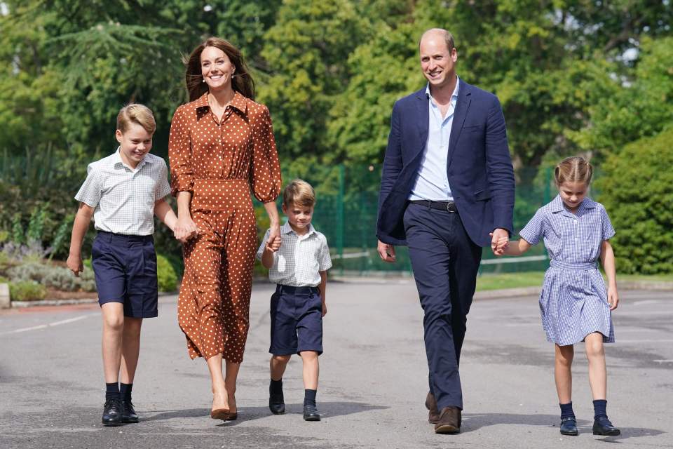 Prince William and Kate with their three children