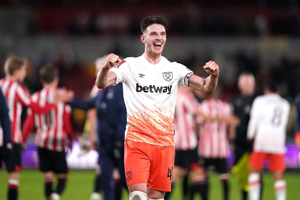 Declan Rice is expected to leave West Ham in the summer