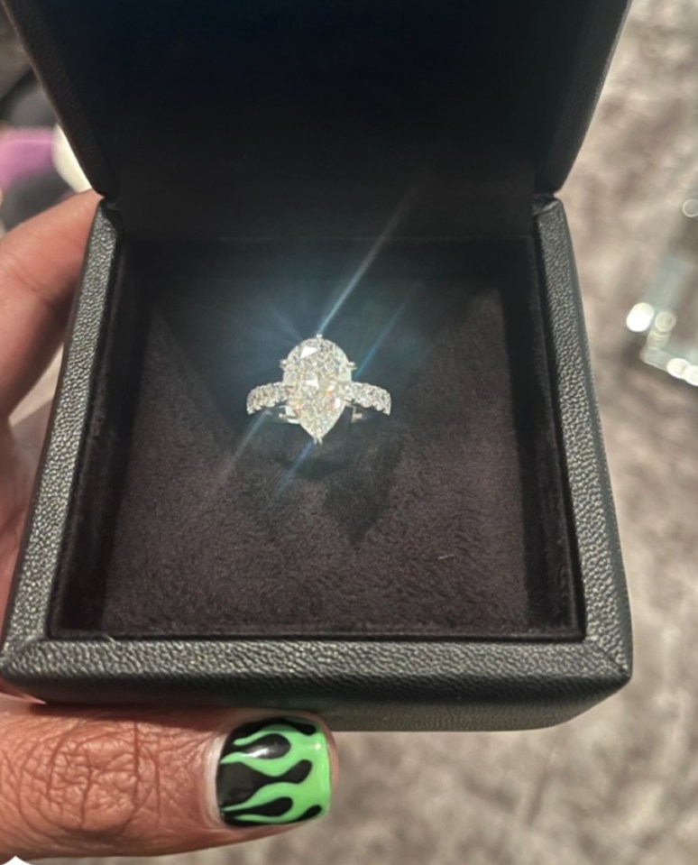 On Christmas morning Cher shared a photo of a diamond ring