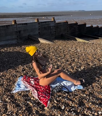 Mia made the most of her time in the UK early this year and enjoyed the seaside