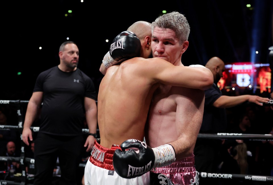 Chris Eubank Jr and Liam Smith embrace post-fight