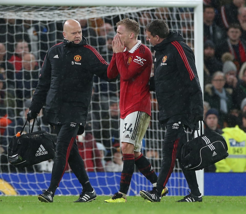 Donny van de Beek was gutted to be forced off through injury