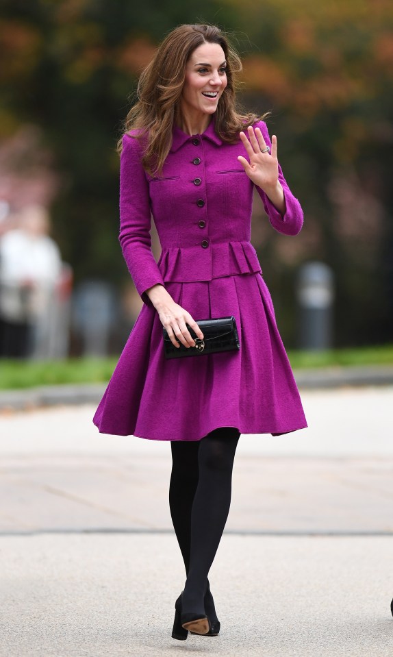 Kate wore this purple Oscar de la Renta outfit, a colour signifying richness and calm, as she stepped out after Andrew’s infamous interview