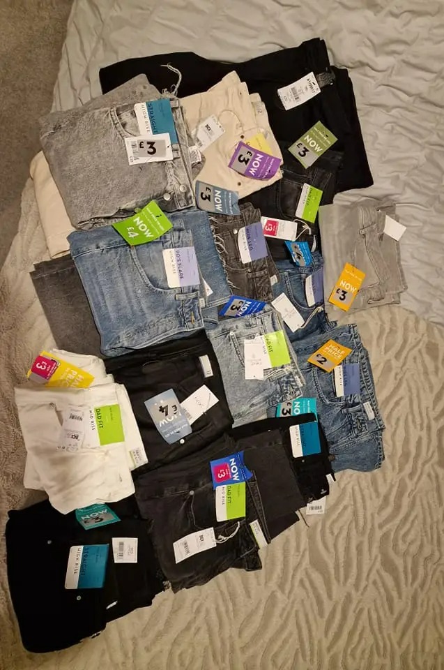 Leesa Clare posted a snap of the 15 new pairs of jeans she bought herself in Next's January sales