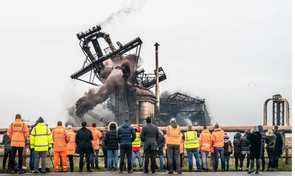 Blast remnants at the Redcar steel plant