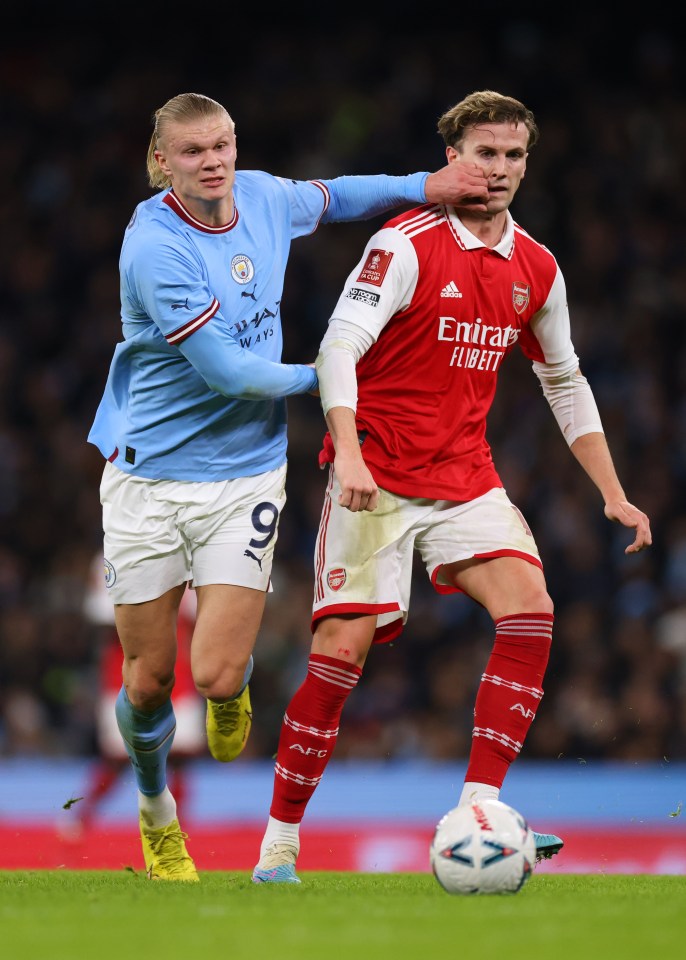 Rob Holding lost his battle with Erling Haaland