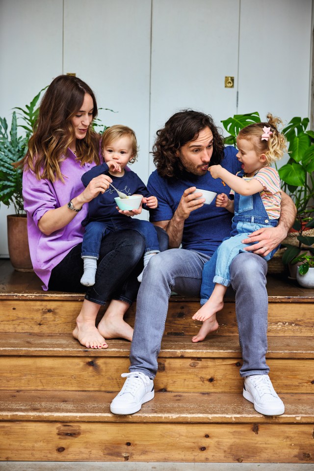 Joe with his wife Rosie and children Indie and Marley