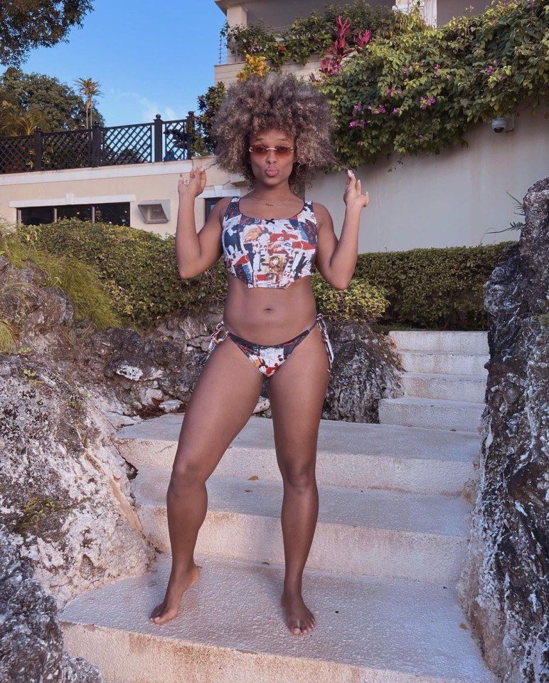 Fleur East showed off her incredible figure in a thong bikini