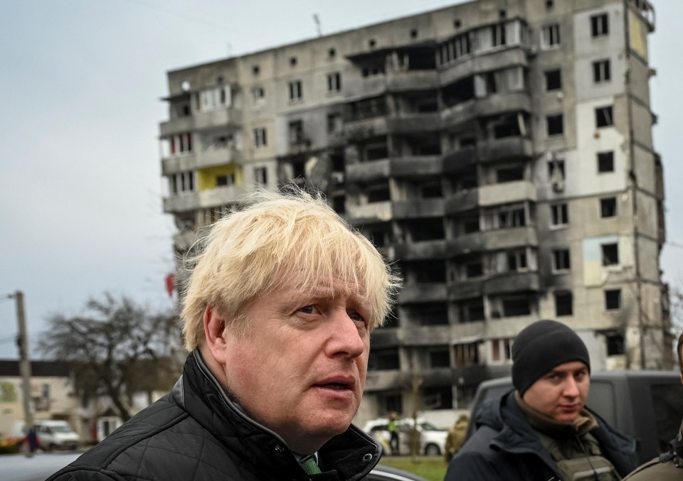 Boris Johnson visited the town of Borodianka