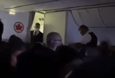 Footage of the aftermath of the incident aboard the flight to Brisbane