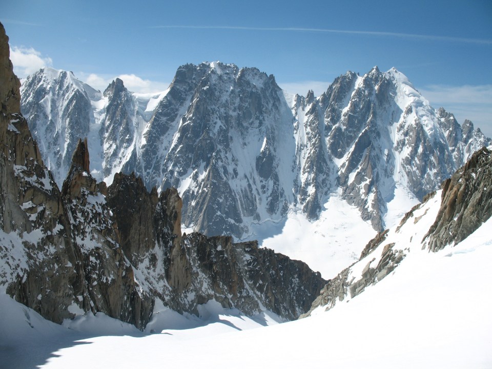 The Argentiere Glacier is part of the Mont Blanc mountain ranges