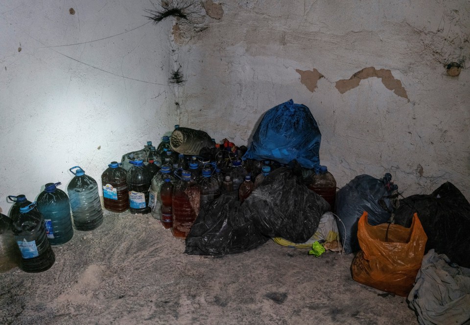 Human excrements are seen inside a basement of an office building