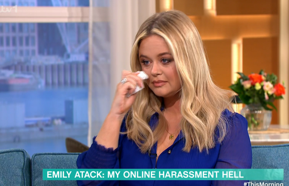 Emily Atack broke down in tears on This Morning today