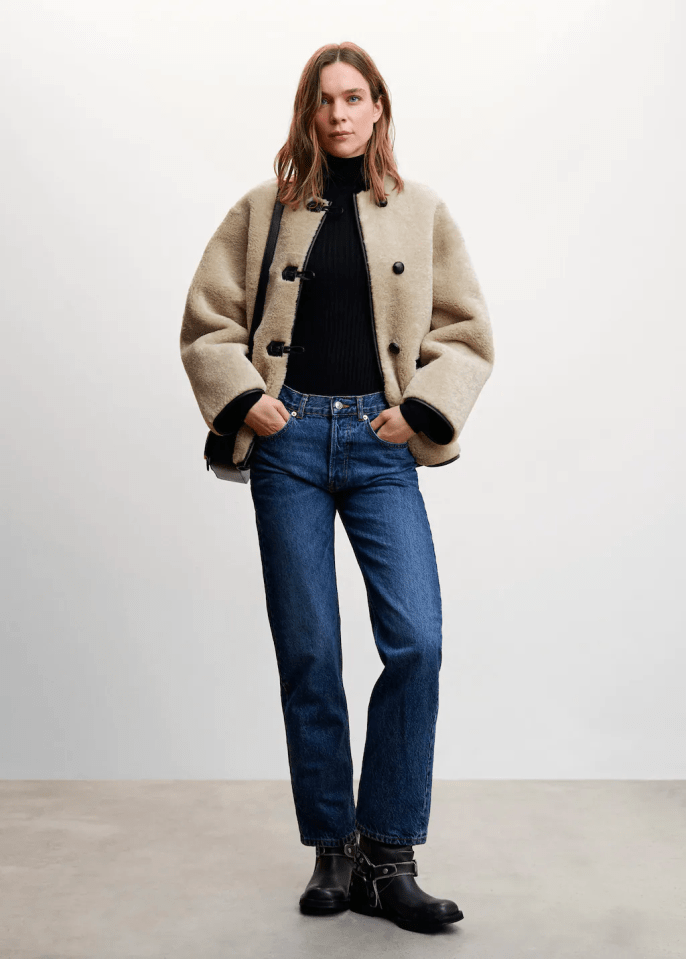 This shearling coat is a Mango sell-out