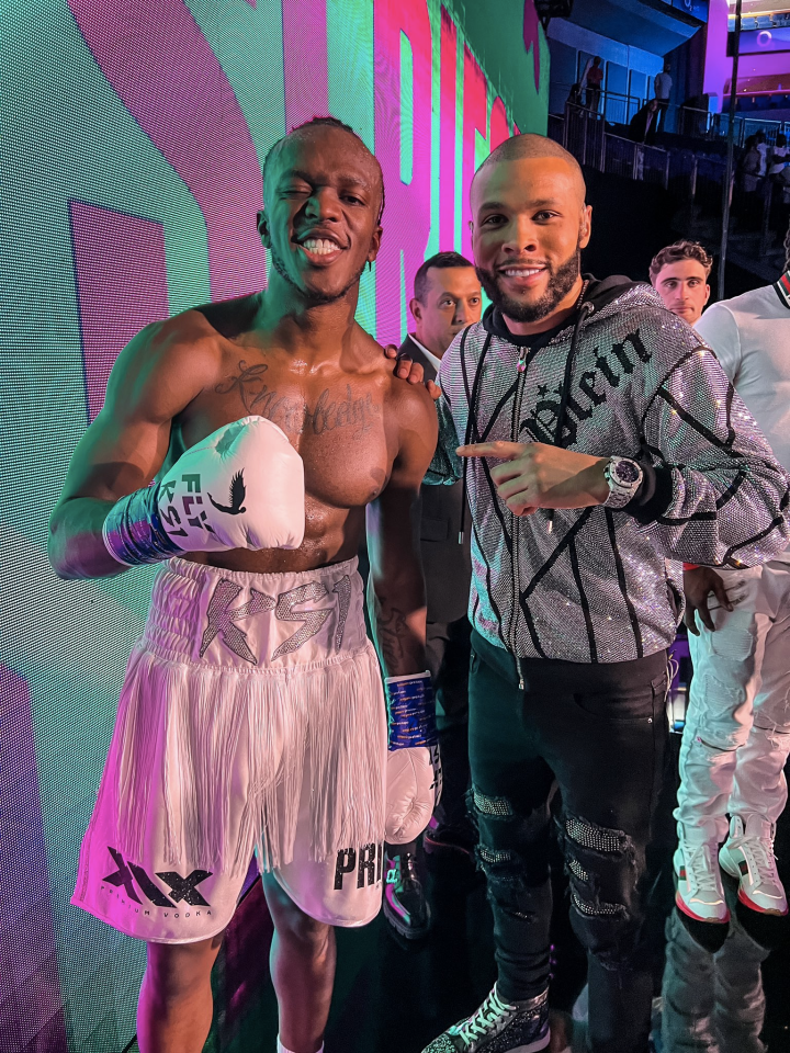 YouTube star KSI pictured with Chris Eubank Jr