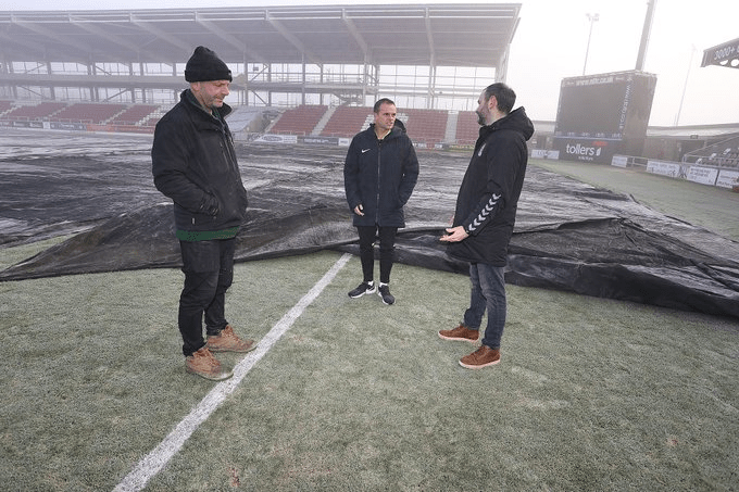 Northampton shared this snap of their pitch when announcing their game was postponed