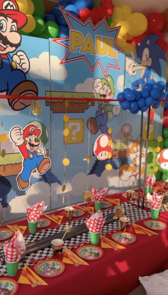 Sam Faiers showed off her son's gaming themed bash