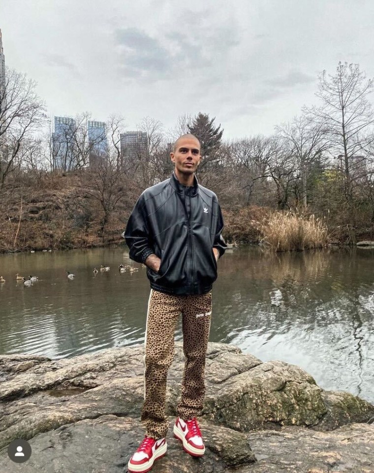 The Wanted singer Max struck a pose in Central Park