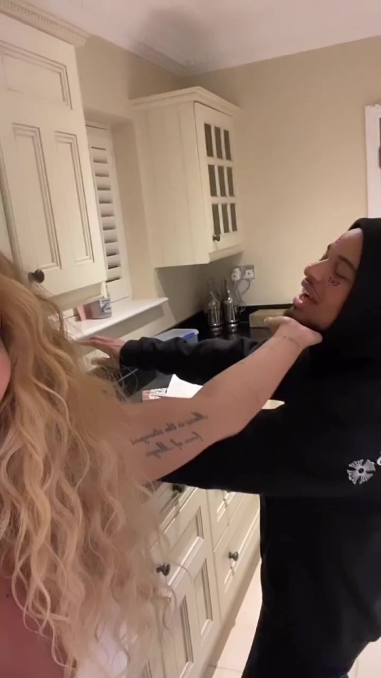 Jesy and Zion struggled to keep their hands off each other in the short clip