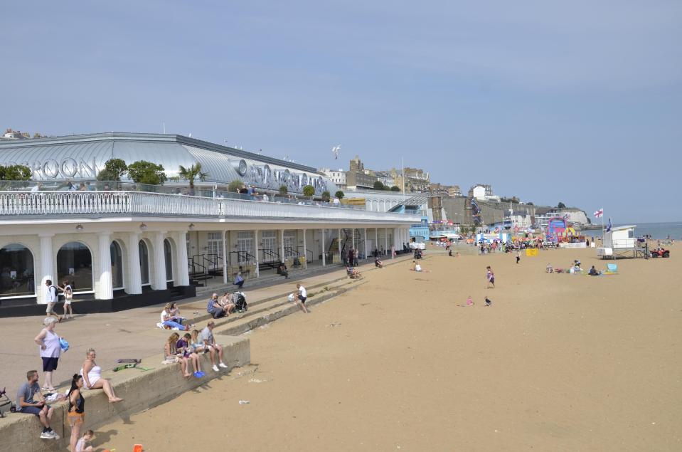 The pub has 11,000 square feet of drinking space – including a huge terrace over the beach