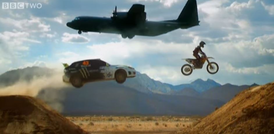 In one memorable stunt, he jumped a car over a motorcross jump