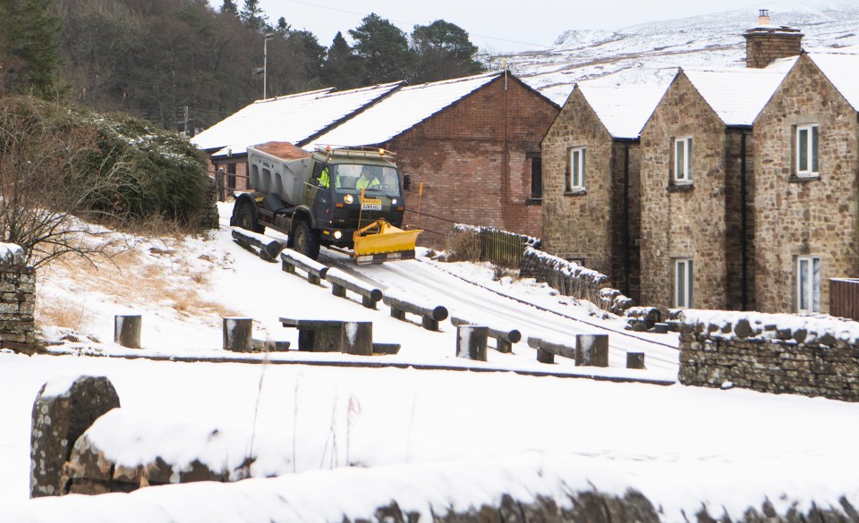 The locals of the Cumbrian village of Nenthead awoke to wintery scenes on Sunday morning