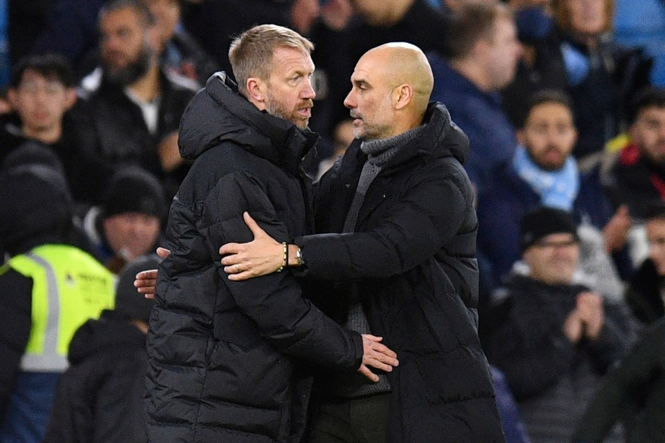 Graham Potter says criticism and handling a poor run are all ‘part of the challenge’ and he’s been backed by rival boss Pep Guardiola